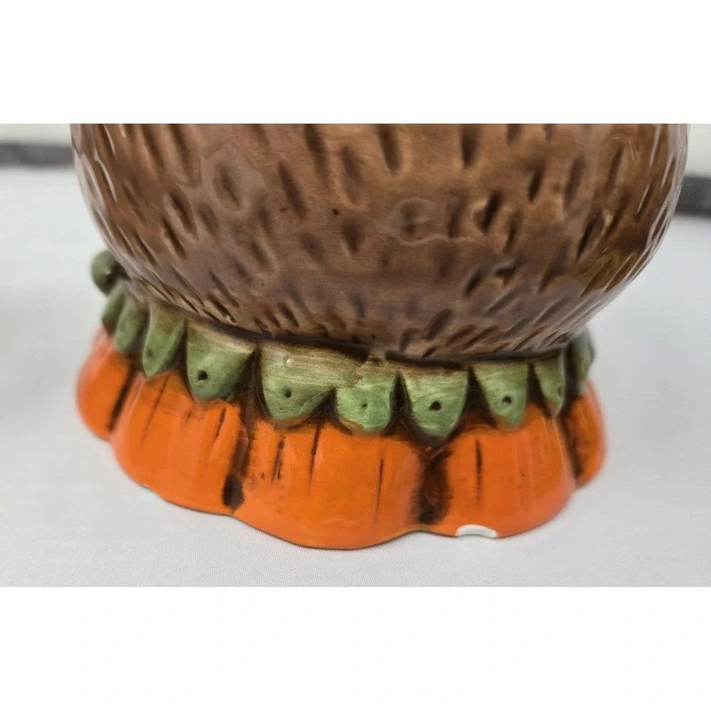Johanna Parker Critter Bowl Pilgrim Hat Lid Transpac Thanksgiving Fall Jar Set/4